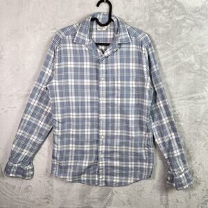 Faherty Ventura Shirt Men's XS Blue/White Plaid Button Up Lightweight Spring
